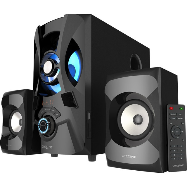 CREATIVE LABS, INC. 51MF0490AA002 Creative SBS E2900 2.1 Bluetooth Speaker System - 60 W RMS - Black - 50 Hz to 20 kHz - USB