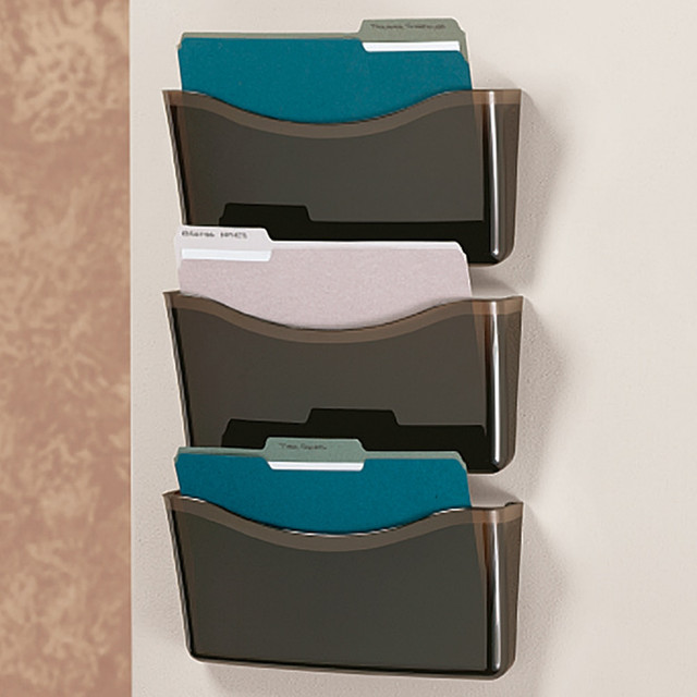 OFFICE DEPOT 65197 Brenton Studio Unbreakable 3-Pocket Letter-Size Wall Files, Black, Pack Of 3 OFFICE DEPOT 65197 Brenton Studio Unbreakable 3-Pocket Letter-Size Wall Files, Black, Pack Of 3