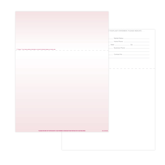 TAYLOR CORP WLCS108-BK5000 Laser 2-Sided Healthcare Medical Billing Statements, No Credit Card Information, 1-Part, 8-1/2in x 11in, Burgundy, Pack Of 5,000 Sheets