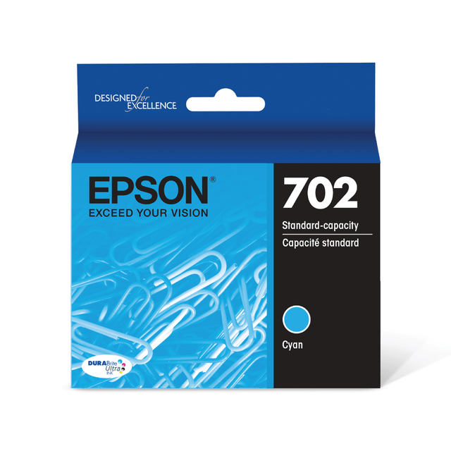 EPSON AMERICA INC. T702220-S Epson 702 DuraBrite Ultra Cyan Ink Cartridge, T702220-S