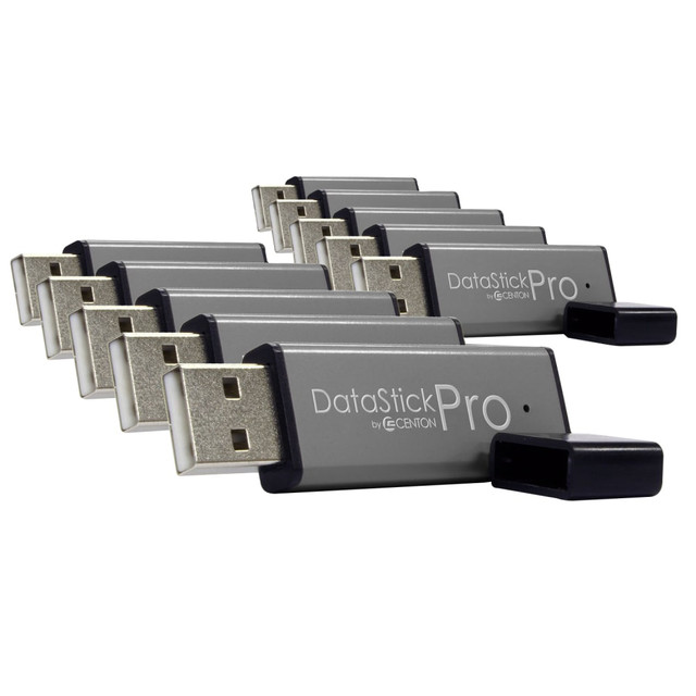 Add the DataStick Pro USB 2.0 flash drive, which comes with a 16GB capacity and in a pack of 10, to your collection of office supplies. Each flash drive provides ample room for photos, music, documents and more.  Stores up to 16GB of data.  Plug-and-play design lets you get started quickly.  USB 2.0 interface promotes quick file transfers. Centon flash drive with 16GB of storage is backward compatible with USB 1.1.  Sturdy aluminum housing promotes lasting use.  USB 2.0 flash drive in a pack of 10 (16GB) is compatible with most Windows and Mac computers with an available USB port.  Backed by the manufacturers limited lifetime warranty.  A cost-effective flash drive ideal for everyday use.  Store, transport and share your favorite documents, photos, music, videos and more. 16GB capacity.  Sturdy aluminum housing.  Simple plug-and-play operation.  Compatible with Windows and Mac.  Have the right tools in place to prepare your workforce to work from anywhere.