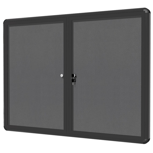 MasterVision VT640103727  Enclosed Fabric Bulletin Board With Aluminum Frame, 36in x 48in, Grey/Graphite