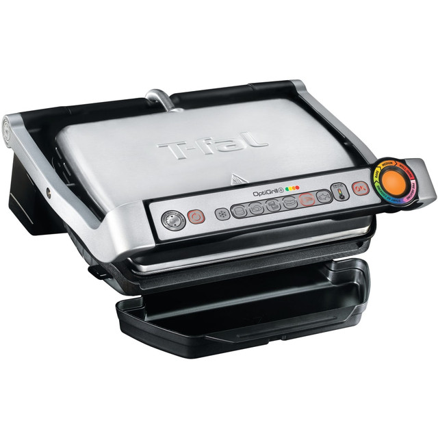 T-FAL/WEAREVER GC712D54 T-Fal Optigrill+, 14-3/4inH x 12-5/8W x 12-5/8inD, Silver T-FAL/WEAREVER GC712D54 T-Fal Optigrill+, 14-3/4inH x 12-5/8W x 12-5/8inD, Silver
