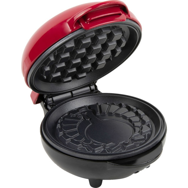 NOSTALGIA PRODUCTS GROUP LLC MWFTRKY5CRBY Nostalgia MyMini Personal Electric Waffle Maker, 3-3/4inH x 6-1/2inW x 5-1/4inD, Maroon Turkey