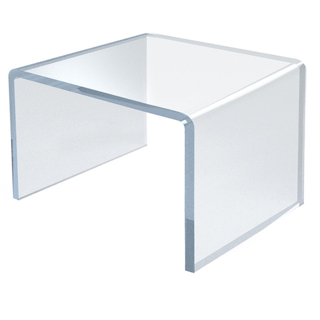 AZAR DISPLAYS 515328  Acrylic Riser Displays, 2-1/2inH x 2-1/2inW x 2-1/2inD, Clear, Pack Of 4 Risers