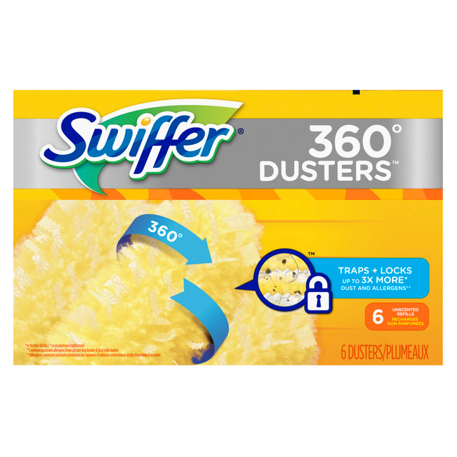 THE PROCTER & GAMBLE COMPANY Swiffer 21620  360 deg. Duster Refills, Yellow, 6 Refills Per Box, Carton Of 4 Boxes