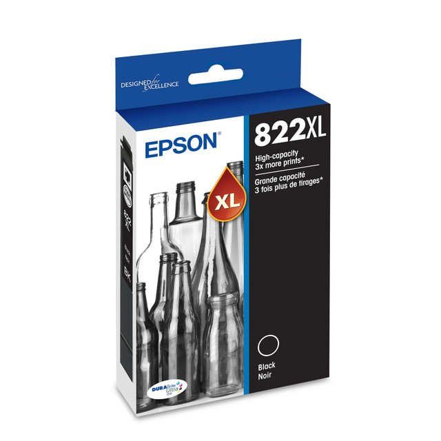 EPSON AMERICA INC. T822XL120-S Epson 822XL DuraBrite Black High-Yield Ink Cartridge, T822XL120-S EPSON AMERICA INC. T822XL120-S Epson 822XL DuraBrite Black High-Yield Ink Cartridge, T822XL120-S