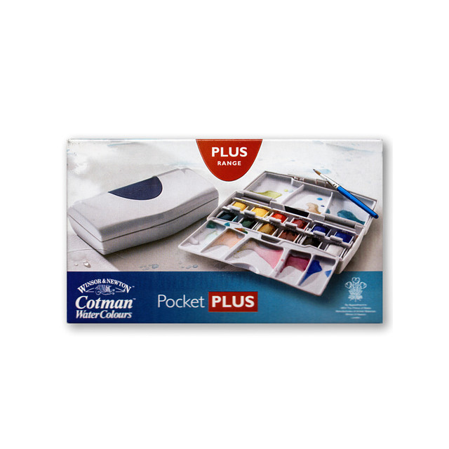 COLART FINE ART & GRAPHICS LTD. 0390373 Winsor & Newton Cotman Watercolor Pocket Plus Set, Half Pan