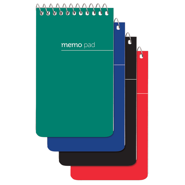 Sized just right for jotting down notes on the go!  Keep one in your pocket, purse, desk or car.  Thicker backing provides a sturdy writing surface.  Wirebound binding lets you tear out pages with ease.  Contains Recycled Content - See Specs for Details.