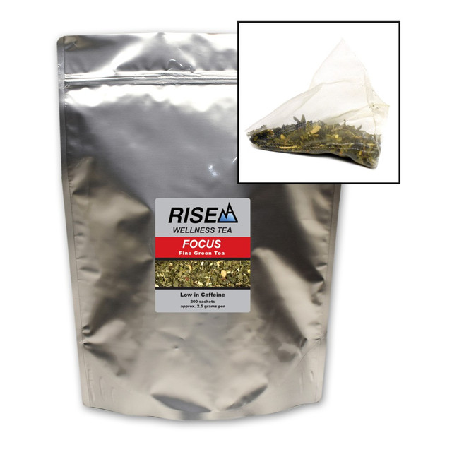 WHITE LION TEA 20320 RISE NA Wellness Tea, Green Tea, 8 Oz, Bag Of 200 Sachets