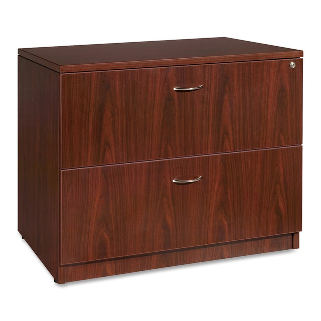 LORELL 69399  Essentials 36inW x 22inD Lateral 2-Drawer File Cabinet, Mahogany