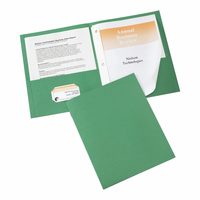 AVERY PRODUCTS CORPORATION 47977 Avery 2-Pocket Folders With Fasteners, Letter Size, Green, Pack Of 25 AVERY PRODUCTS CORPORATION 47977 Avery 2-Pocket Folders With Fasteners, Letter Size, Green, Pack Of 25