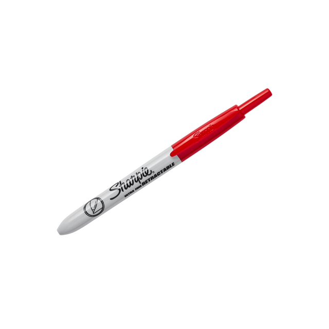 NEWELL BRANDS INC. Sharpie 563630DZ  Retractable Permanent Markers, Ultra-Fine Point, Red, Pack Of 12