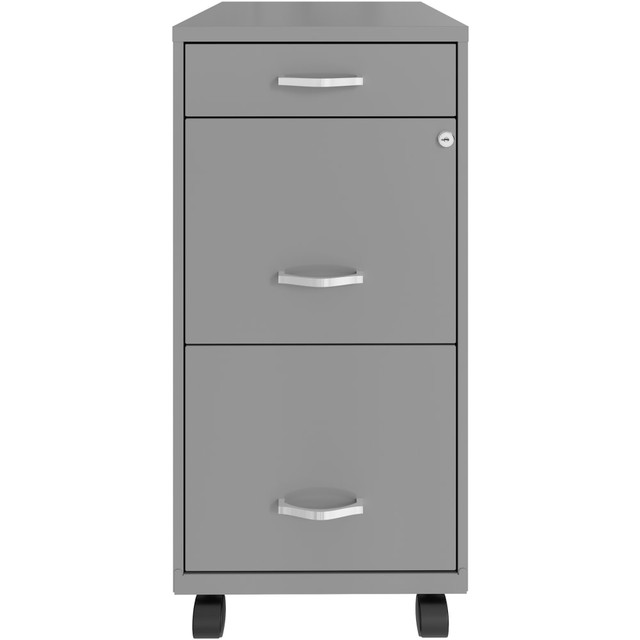 OFFICE DEPOT 25112 Realspace SOHO Organizer 18inD Vertical 3-Drawer Mobile File Cabinet, Silver