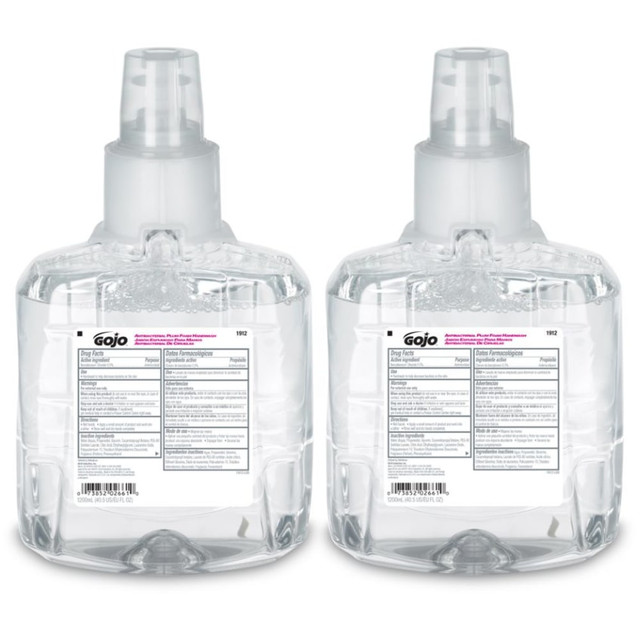 GOJO INDUSTRIES INC 1912-02CT GOJO Antibacterial Foam Hand Wash Soap, Plum Scent, 40.58 Oz, Carton Of 2 Bottles