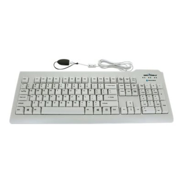 100% waterproof & dishwasher safe medical grade IP68 keyboard. Stands up to harsh disinfectants and cleaners. Plug & Play USB connector & seal cap. Backlit, ideal in all medical environments. TrueType Keyboard w/ keylock. US, English, QWERTY, White.