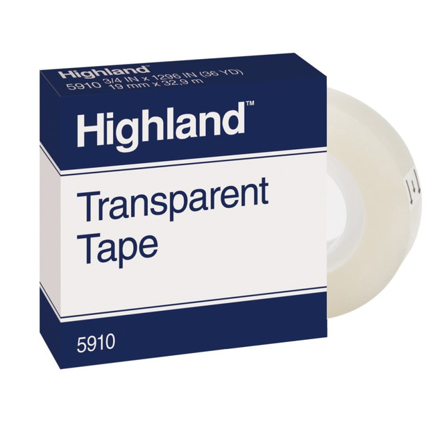 3M CO 5910-3/4X1296PK12 3M Highland 5910 Transparent Tape, 3/4in x 1,296in, Pack Of 12 3M CO 5910-3/4X1296PK12 3M Highland 5910 Transparent Tape, 3/4in x 1,296in, Pack Of 12