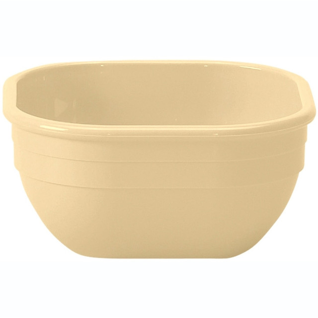 CAMBRO MFG. CO. 10CW133 Cambro Camwear Dinnerware Bowls, Square, Beige, Pack Of 48 Bowls