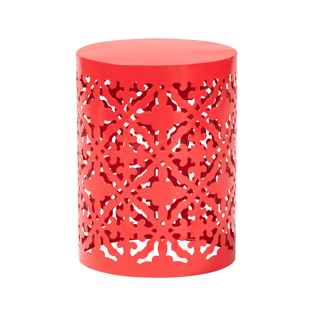 WHOLESALE INTERIORS, INC. 2721-12127 Baxton Studio Jamila Modern And Contemporary Outdoor Side Table, 18-5/16inH x 13-1/4inW x 13-1/4inD, Red