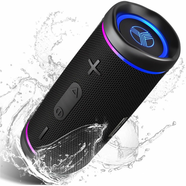 TREBLAB HD77 HD77 - Wireless Bluetooth Speaker - 30W Stereo, 20H Battery, IPX7 Waterproof, TWS Mode, Portable Speaker with RGB Light and Shockproof Body - 50 Hz to 20 kHz - Surround Sound, 360 deg. Circle Sound, TrueWireless Stereo - Battery Recharg TREBLAB HD77 HD77 - Wireless Bluetooth Speaker - 30W Stereo, 20H Battery, IPX7 Waterproof, TWS Mode, Portable Speaker with RGB Light and Shockproof Body - 50 Hz to 20 kHz - Surround Sound, 360 deg. Circle Sound, TrueWireless Stereo - Battery Recharg