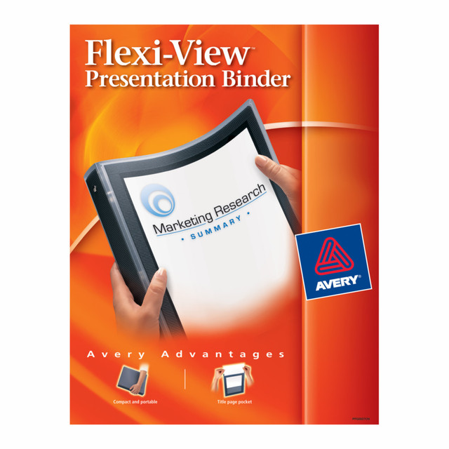 AVERY PRODUCTS CORPORATION 15767 Avery Flexi-View 3-Ring Binder, 1/2in Round Rings, Black AVERY PRODUCTS CORPORATION 15767 Avery Flexi-View 3-Ring Binder, 1/2in Round Rings, Black