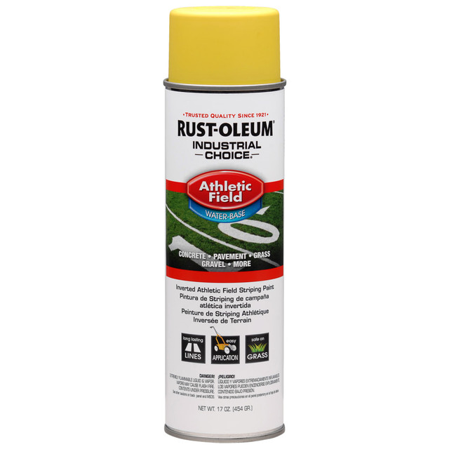 RUST-OLEUM CORPORATION 206045 Rust-Oleum Industrial Choice AF1600 System Athletic Field Inverted Striping Paint, 17 Oz, Yellow, Case Of 12 Cans RUST-OLEUM CORPORATION 206045 Rust-Oleum Industrial Choice AF1600 System Athletic Field Inverted Striping Paint, 17 Oz, Yellow, Case Of 12 Cans