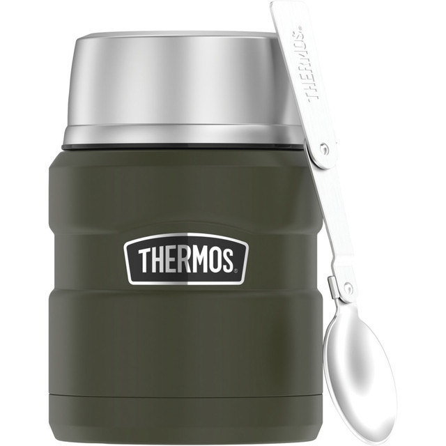 KING-SEELEY THERMOS/THERMOS SK3000AGTRI4 Thermos SK3000AGTRI4 Storage Ware - 3.9in Diameter - Army Green - Stainless Steel Body