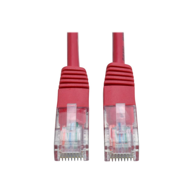 TRIPP LITE N002-025-RD Eaton Tripp Lite Series Cat5e 350 MHz Molded (UTP) Ethernet Cable (RJ45 M/M), PoE - Red, 25 ft. (7.62 m) - Patch cable - RJ-45 (M) to RJ-45 (M) - 25 ft - UTP - CAT 5e - molded, stranded - red