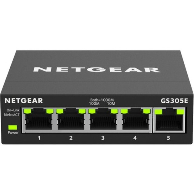 NETGEAR INC. Netgear GS305E-100NAS  GS305E Ethernet Switch - 5 Ports - Manageable - Gigabit Ethernet - 1000Base-T - 2 Layer Supported - Twisted Pair - 1 Year Limited Warranty