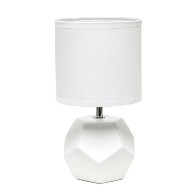 ALL THE RAGES INC Simple Designs LT2065-WHT  Round Prism Mini Table Lamp, 10-7/16inH, White