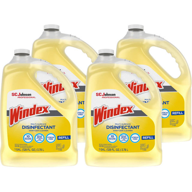 SC JOHNSON PROFESSIONAL CB704336 Windex Multi-Surface Disinfectant Cleaner, Citrus SCent, 128 Oz Bottle, Pack Of 4 SC JOHNSON PROFESSIONAL CB704336 Windex Multi-Surface Disinfectant Cleaner, Citrus SCent, 128 Oz Bottle, Pack Of 4