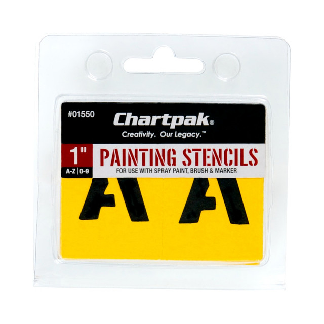CHARTPAK, INC. 01550 Chartpak Pickett Painting Stencils, Numbers/Letters, 1in CHARTPAK, INC. 01550 Chartpak Pickett Painting Stencils, Numbers/Letters, 1in