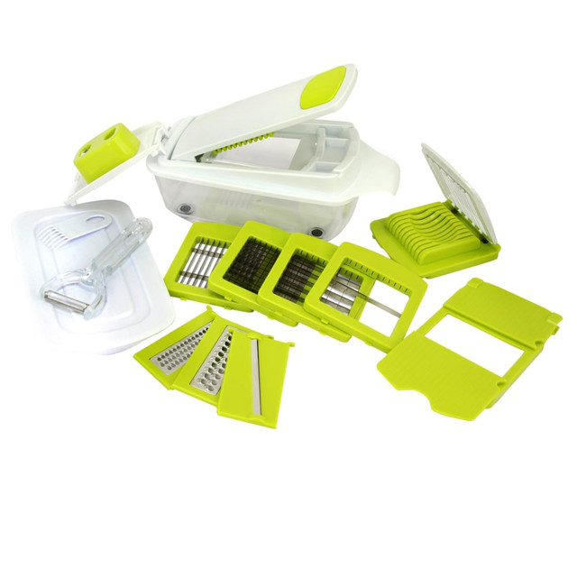 MEGAGOODS, INC. 995103072M MegaChef 8-in-1 Multi-Use Slicer Chopper, Green