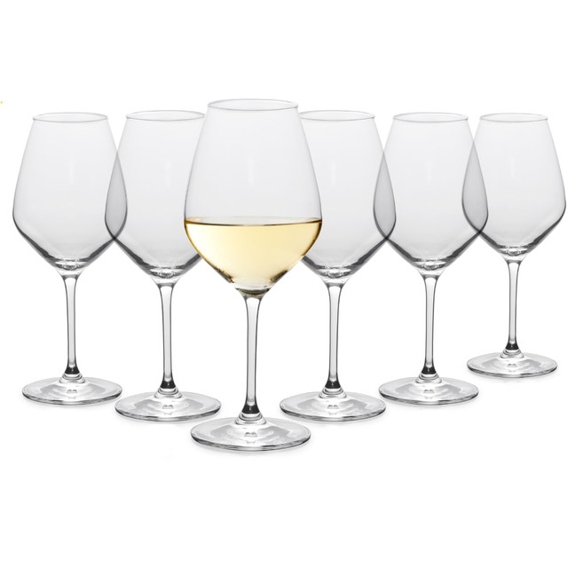 W APPLIANCE COMPANY LLC TGW6R30 Table 12 White Wine Glasses, 14.5 Oz, Clear, Set Of 6 Glasses