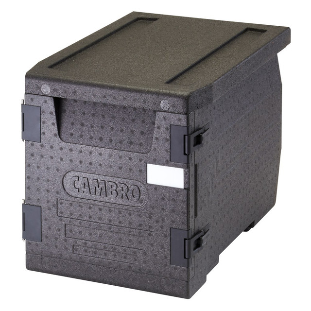 CAMBRO MFG. CO. EPP300110 Cambro Cam GoBox GN 1/1 4in Deep Front Loading Food Transporter, 18-3/4inH x 17-5/16inW x 25-1/4inD, Black