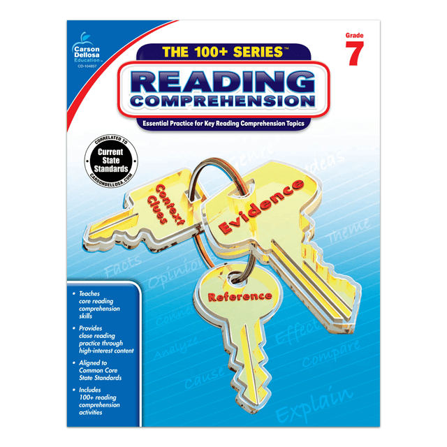 CARSON-DELLOSA PUBLISHING LLC 104857 Carson-Dellosa 100+ Series Reading Comprehension Workbooks, Grade 7