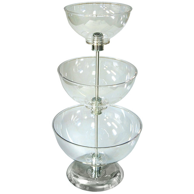 AZAR INTERNATIONAL INC 720302 Azar Displays 3-Tier Bowl Display, 24inH x 12inW x 12inD, Clear AZAR INTERNATIONAL INC 720302 Azar Displays 3-Tier Bowl Display, 24inH x 12inW x 12inD, Clear