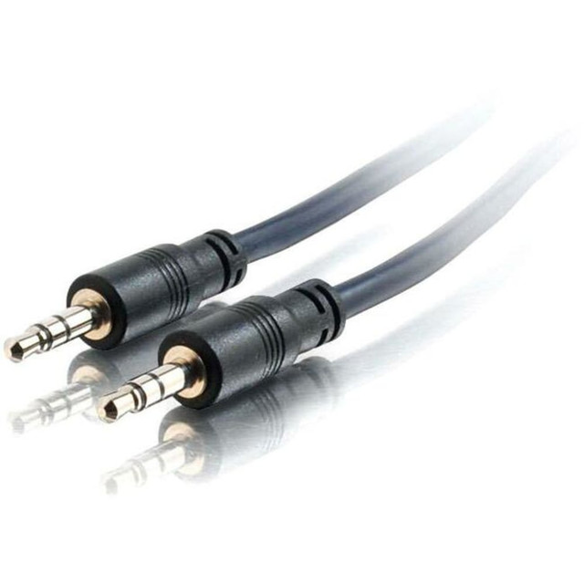 LASTAR INC. 40517 C2G 35ft Plenum-Rated 3.5mm Stereo Audio Cable with Low Profile Connectors - Mini-phone Male Stereo Audio - Mini-phone Male Stereo Audio - 35ft - Black