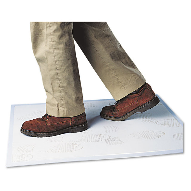 CROWN MATS & MATTING WC3125SG Walk-N-Clean Mat with 60-Sheet Starter Pad, Gray Anti-Skid Pad Holder Surface, Non-Skid Backing, 31.5" x 25.5"