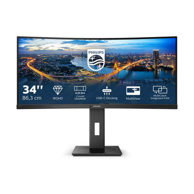 PHILIPS USA 346B1C Philips Ultrawide 346B1C 34in WQHD Curved Screen WLED LCD Monitor - 21:9 - Textured Black - 34in Class - Vertical Alignment (VA) - 3440 x 1440 - 16.7 Million Colors - Adaptive Sync - 300 Nit - 4 ms - 100 Hz Refresh Rate PHILIPS USA 346B1C Philips Ultrawide 346B1C 34in WQHD Curved Screen WLED LCD Monitor - 21:9 - Textured Black - 34in Class - Vertical Alignment (VA) - 3440 x 1440 - 16.7 Million Colors - Adaptive Sync - 300 Nit - 4 ms - 100 Hz Refresh Rate