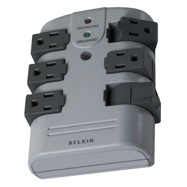 BELKIN, INC. BP106000 Belkin Wall-Mounted Surge Protector With 6 Rotating Outlets BELKIN, INC. BP106000 Belkin Wall-Mounted Surge Protector With 6 Rotating Outlets