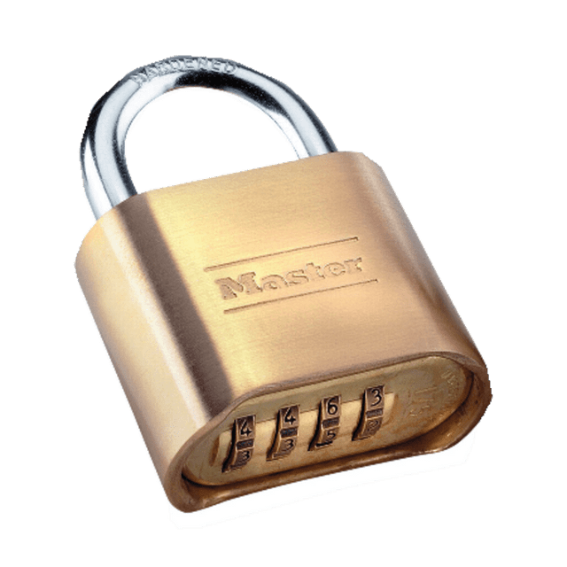 MASTER LOCK COMPANY LLC 175D Master Lock Resettable Combination Lock, Brass MASTER LOCK COMPANY LLC 175D Master Lock Resettable Combination Lock, Brass