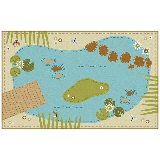 CARPETS FOR KIDS ETC. INC. 91.69 Carpets for Kids KID$Value PLUS Tranquil Pond Activity Rug, 7ft6in x 12ft , Tan