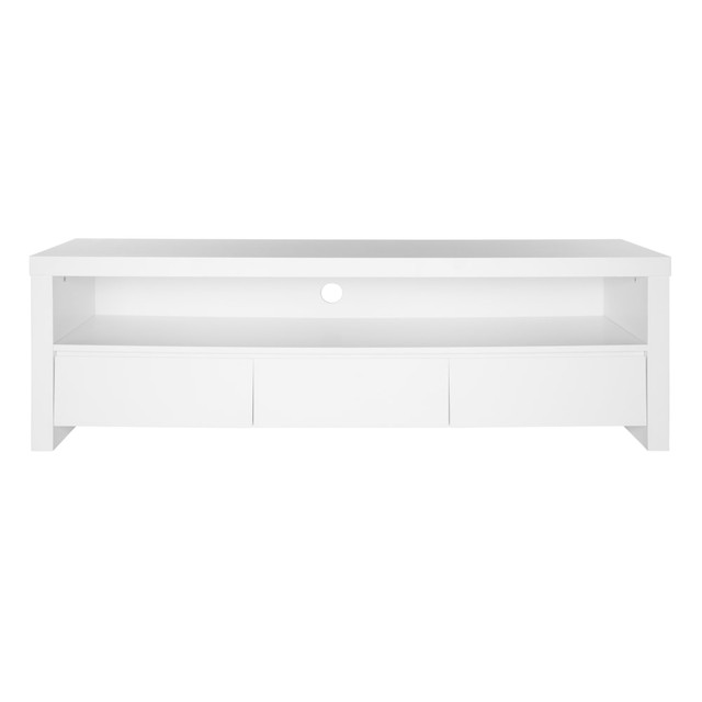 EURO STYLE, INC. 09839MTWHT-KIT Eurostyle Bryant Media Stand, 19-1/2inH x 59inW x 15-1/2inD, Matte White