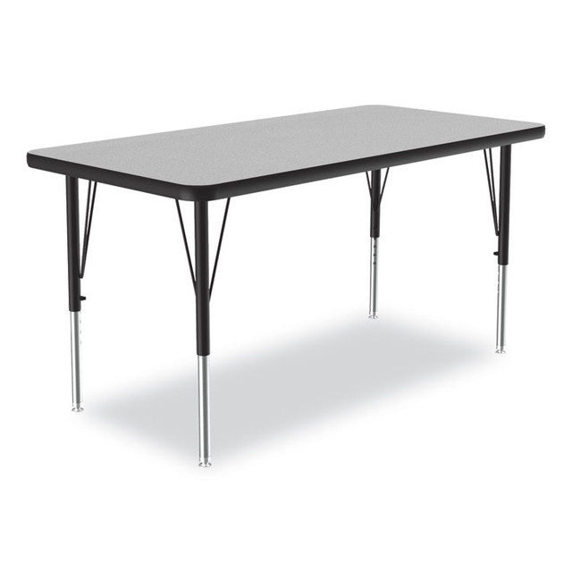 CORRELL, INC. 2448TF1595K4 Adjustable Activity Table, Rectangular, 48" x 24" x 19" to 29", Granite Top, Black Legs, 4/Pallet