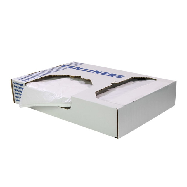 HERITAGE TRAVELWARE LTD H7658AC Heritage Low-Density Can Liners, 1.5-mil, 60 Gallons, 58in x 38in, Clear, Case Of 100 Liners HERITAGE TRAVELWARE LTD H7658AC Heritage Low-Density Can Liners, 1.5-mil, 60 Gallons, 58in x 38in, Clear, Case Of 100 Liners