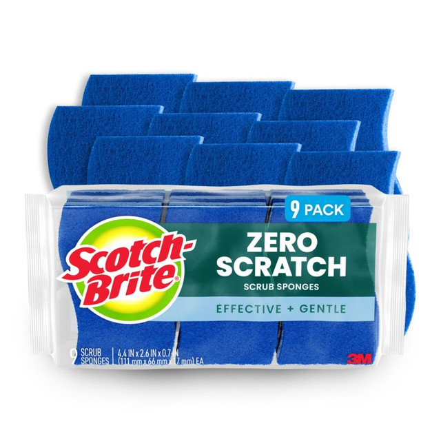 3M CO 529 Scotch-Brite Zero Scratch Sponges, 9 Scrubbing Sponges, Great For Washing Dishes and Cleaning Kitchen 3M CO 529 Scotch-Brite Zero Scratch Sponges, 9 Scrubbing Sponges, Great For Washing Dishes and Cleaning Kitchen