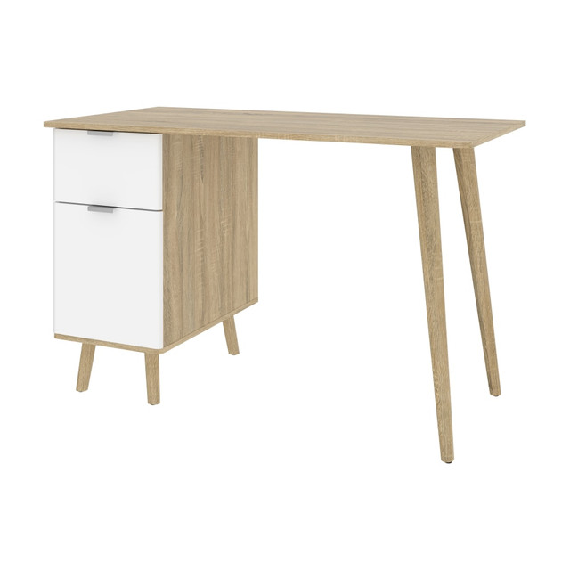 BESTAR INC. 121400-000125 Bestar Procyon 48inW Small Computer Desk, Modern Oak/UV White