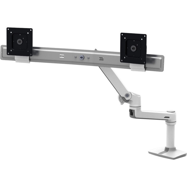 ERGOTRON 45-489-026  Desk Mount for Monitor - Polished Aluminum - 2 Display(s) Supported - 25in Screen Support - 22 lb Load Capacity - 100 x 100, 75 x 75