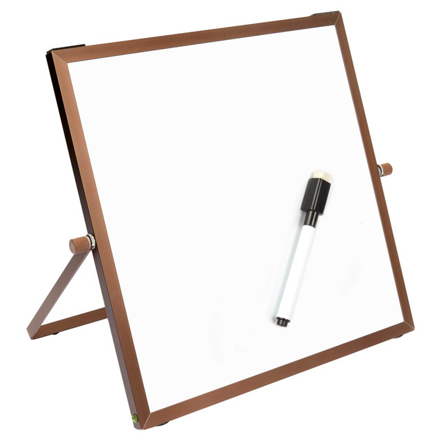 OFFICE DEPOT FM2019RD02  Brand Magnetic Table-Top Dry-Erase Board, 10in x 10in, Dark Bronze Aluminum Frame